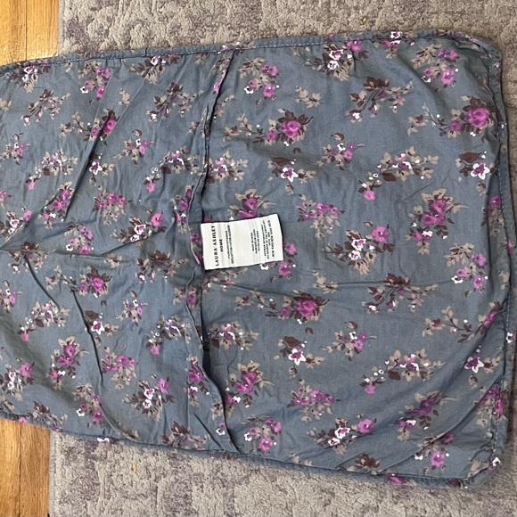 Laura Ashley Sham Patchwork Quilted Floral Blue & Purple Standard Sham - Picture 3 of 9